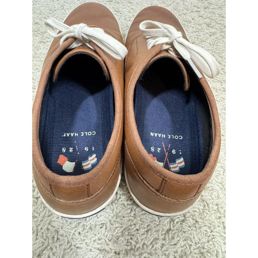 Cole Hahn Mens Nantucket Deck Sneakers Shoes C27986 Size 10M British Tan Leather